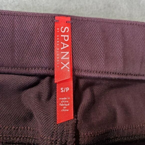 Spanx Leggings Womens Small Petite Maroon Skinny Pull On Ankle Jeggings - Picture 2 of 7